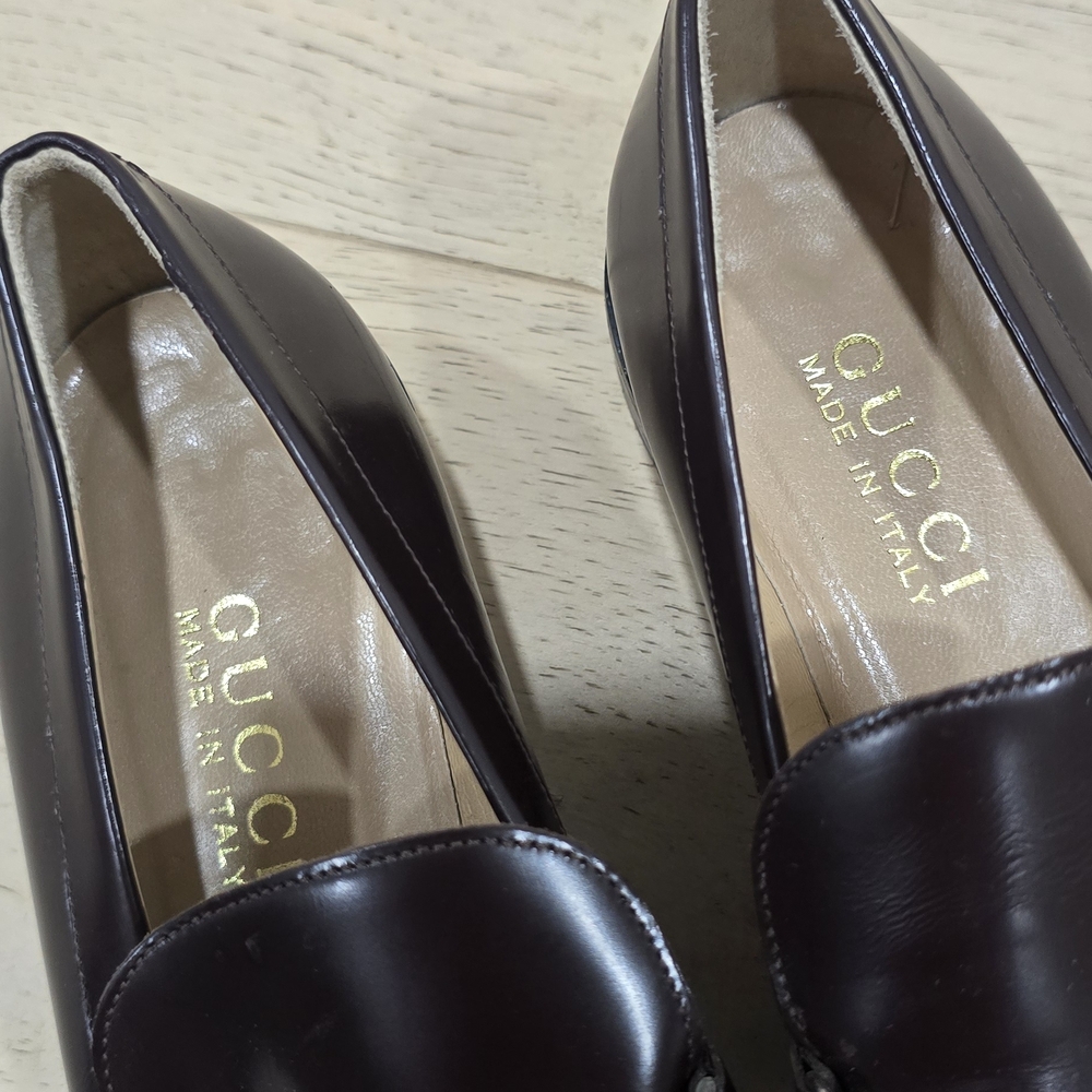 Gucci Brown Leather Horsebit Loafers - Picture 3 of 11